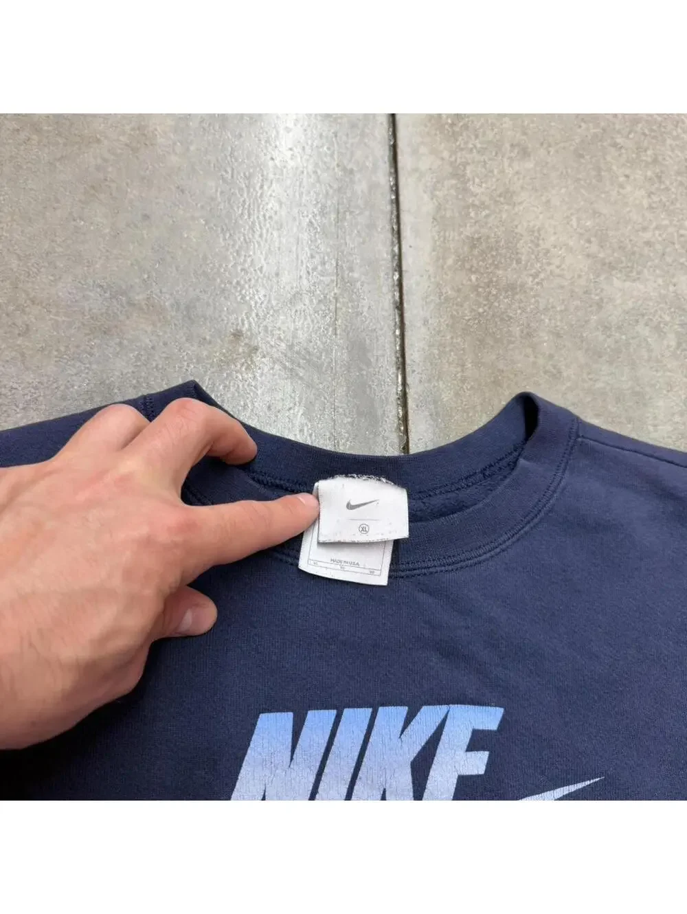 vintage nike navy big swoosh made in usa crewneck size xl